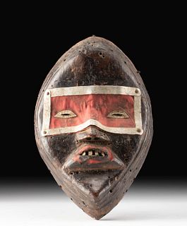 20th C. African Dan Wood Fire Mask (for a Zakpei Ge)