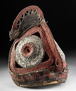 Early 20th C. Papua New Guinea Fiber Yam Mask