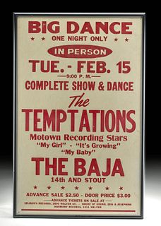 Framed Vintage Temptations Show Poster, 1960s