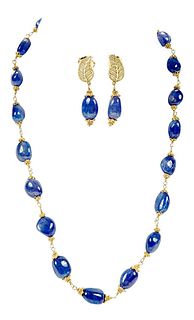 18kt. Tanzanite Necklace and Earrings