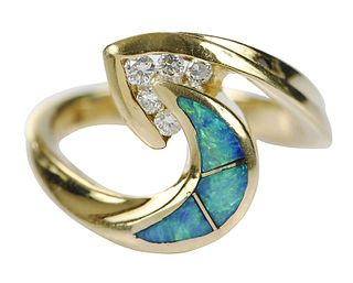 18kt. Diamond and Opal Ring