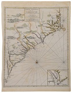 Mortier - Important Map of the Carolinas, 1696