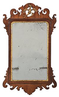 Chippendale Walnut Parcel Gilt Mirror