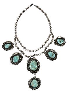 Southwestern Silver and Turquoise Necklace 