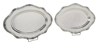 Pair of Oval Sterling Trays