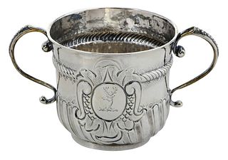Queen Anne English Silver Porringer Cup