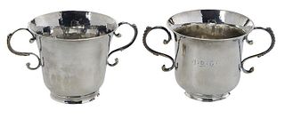 Two 18th Century English Silver Two Handled Cups