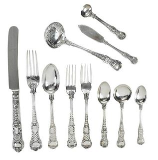 Set of English Silver Flatware, 181 pieces