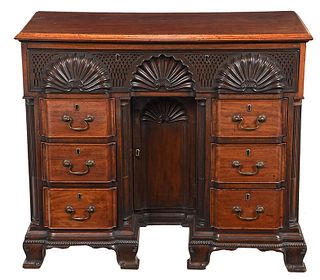 Very Fine Chippendale Style Block and Shell Bureau 