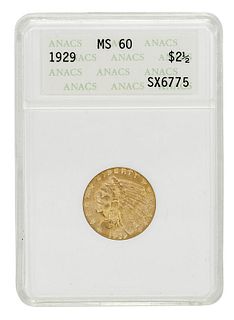 1929 Gold $2-1/2 Quarter Eagle Coin