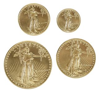 Set of Four Gold American Eagle Coins