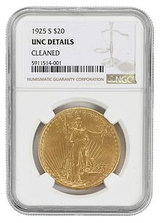 1925-S St. Gaudens $20 Gold Coin 