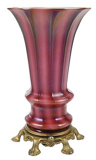  Durand Lady Gay Rose Art Glass Table Lamp