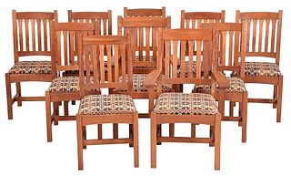Set of Ten Contemporary Stickley Dining Chairs 