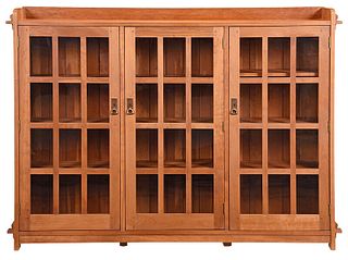 Arts and Crafts Style Stickley Triple Bookcase