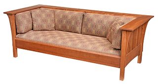 Arts and Crafts Style Stickley Cherry Settle 