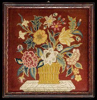 George II Wool Floral Needlework Panel