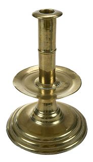 An English Brass Trumpet Base Candlestick