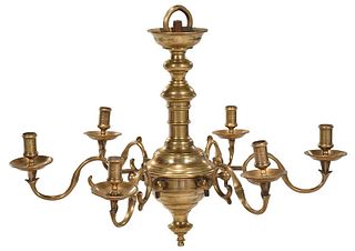 18th Century British Style Brass Chandelier