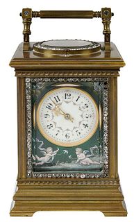 Etienne Maxant Fine Enameled Carriage Clock 