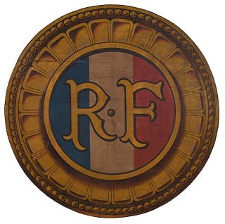 R‚publique Fran‡aise "RF" Tricolor Flag Emblem