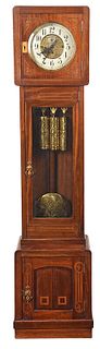 Gustav Becker Mahogany Tall Case Clock