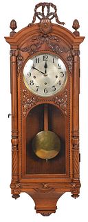 L. Furtwangler & Sohne Walnut Wall Clock
