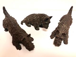 Set of 3 Kirmse Bronze Scotties, courtesy of Taylor B. Williams Antiques