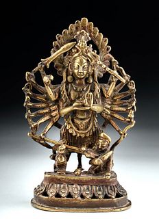 19th C. Nepalese Brass Deity - Goddess Durga
