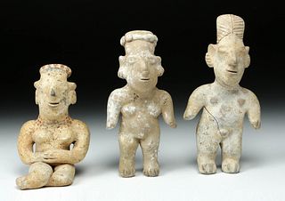 Trio of Fine Jalisco Buffware Pottery Figures