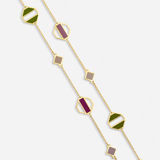 Paloma Picasso for Tiffany & Co., 'Zellige' gold and enamel necklace