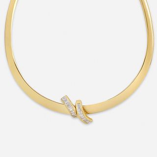 Diamond and gold collar necklace