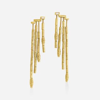 H. Stern, Diamond and gold bead earrings