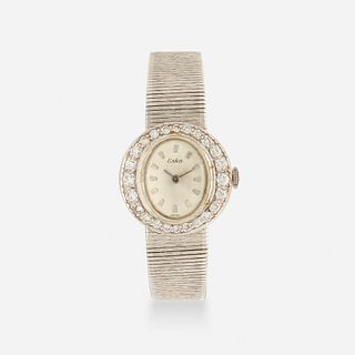 ESKA, Lady's diamond and white gold wristwatch