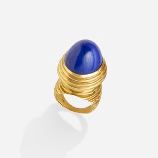 Gold and lapis lazuli ring