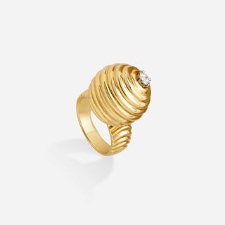 Norman Teufel, Modernist gold and diamond spinner ring