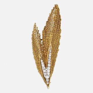 Hammerman Brothers, Modernist gold and diamond brooch