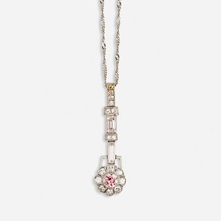 Austrian fancy colored diamond pendant necklace
