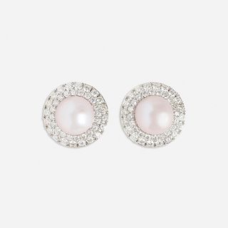 Orianne Collins, South Sea cultured pearl and diamond earrings