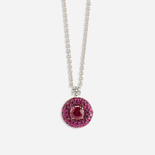 Graff, 'Halo' ruby and diamond necklace