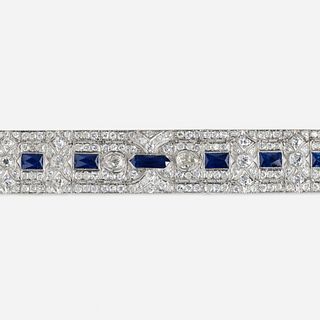 Art Deco diamond and sapphire bracelet
