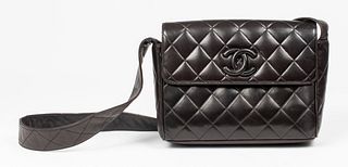 Chanel Brown Leather Single Flap Handbag