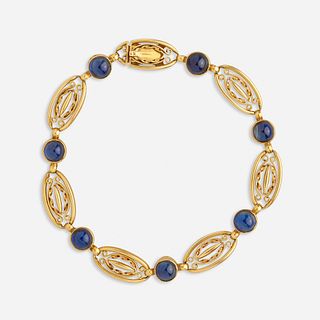Gold and sapphire bracelet