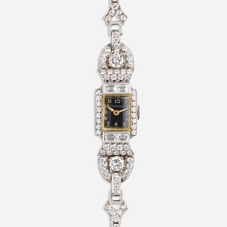 Hamilton, Art Deco platinum wristwatch