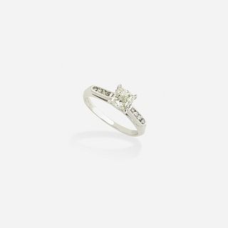 Diamond and platinum diamond engagement ring