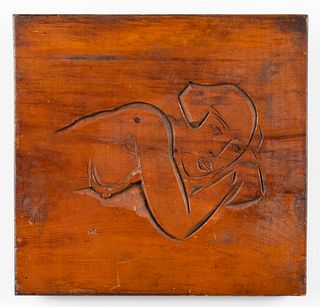 Walt Kuhn "Elise Miller" Carved Wood Plaque