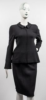 Chanel Black Wool Skirt Suit