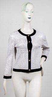 Chanel Black And White Sequin Sweater