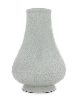 A Ge-Type Porcelain Vase Height 9 1/2 inches.