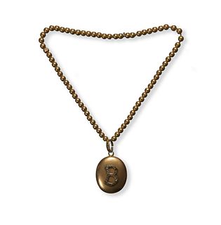 Victorian Necklace with 14K Gold and Diamond Locket